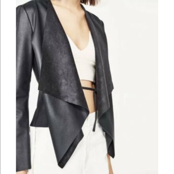 Zara Waterfall Leather Jacket 